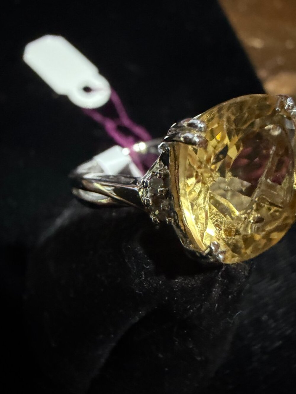 Citrine Set in Sterling Silver Size 7 - Picture 2 of 3